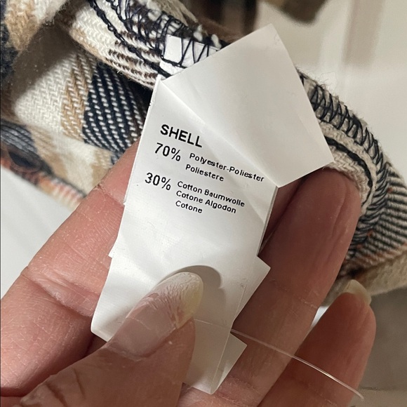 Plaid Shirt Dress with Tie Waist - Cream, Navy & Rust - Picture 6 of 7